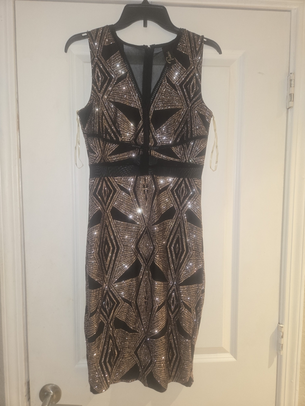Trixxi Bronze and Black Sequin Midi Dress